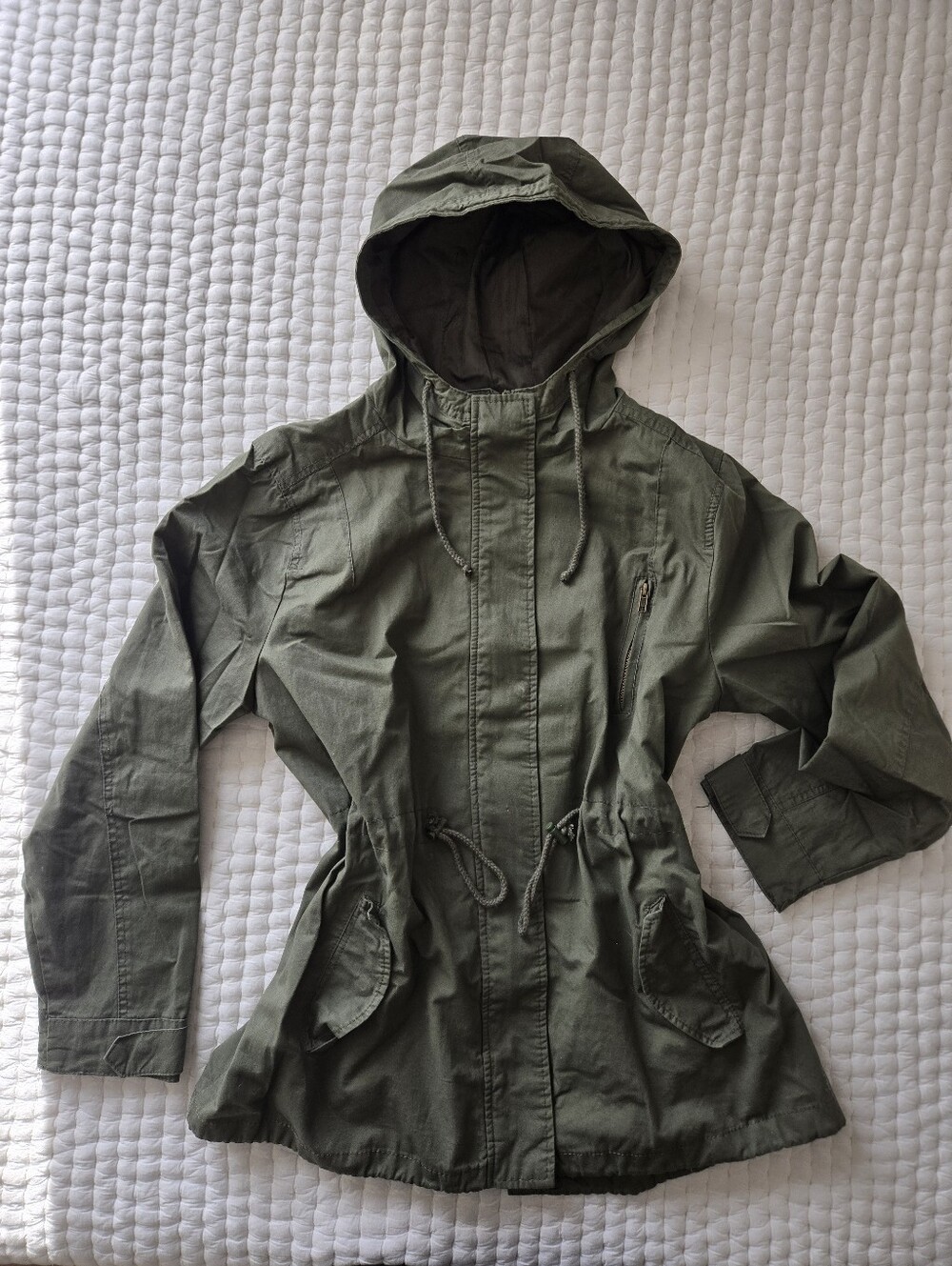 Olive Green Hooded Anorak Jacket - Women's Size 1X